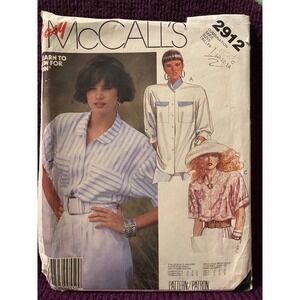 McCalls Sewing pattern 2912 button down top sz 10 12 14